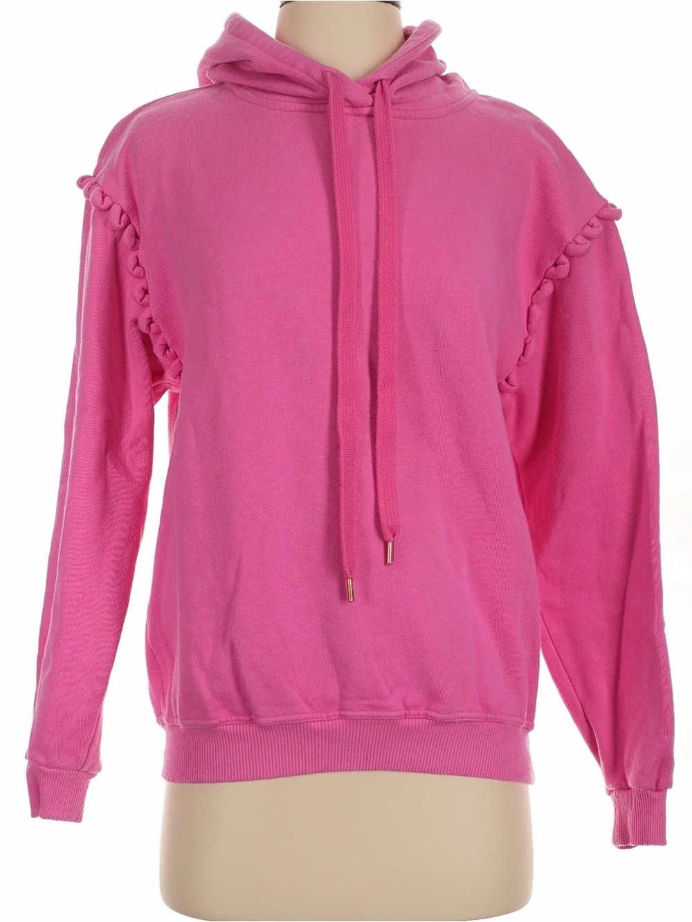 See By Chloe Pink Ruffle-Trim Drawstring Hoodie